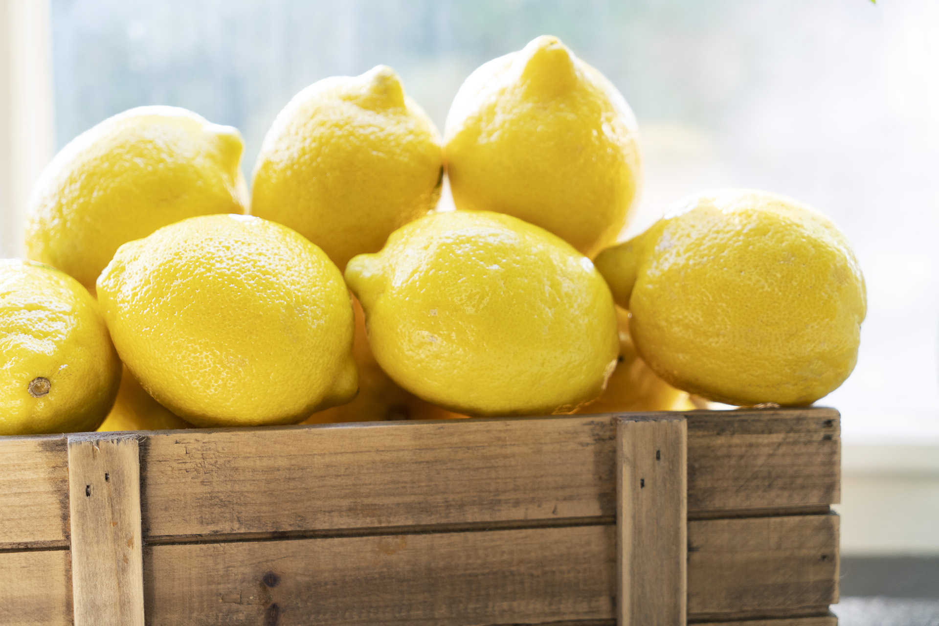 Limoneira Lemons Stacked in Crate